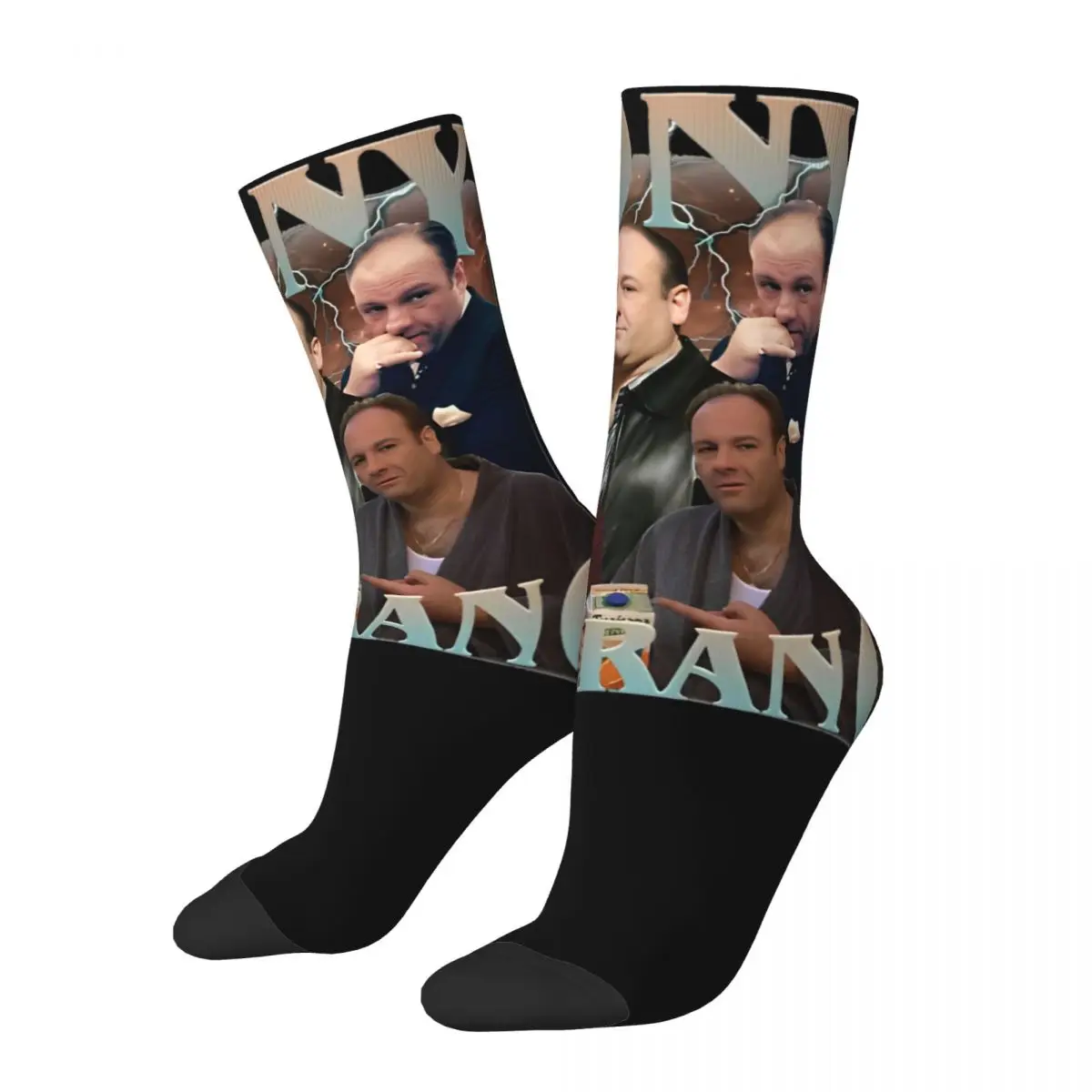 Vintage Tony Soprano Bootleg Theme Crew Socks Accessories for Female Cozy Dress Socks