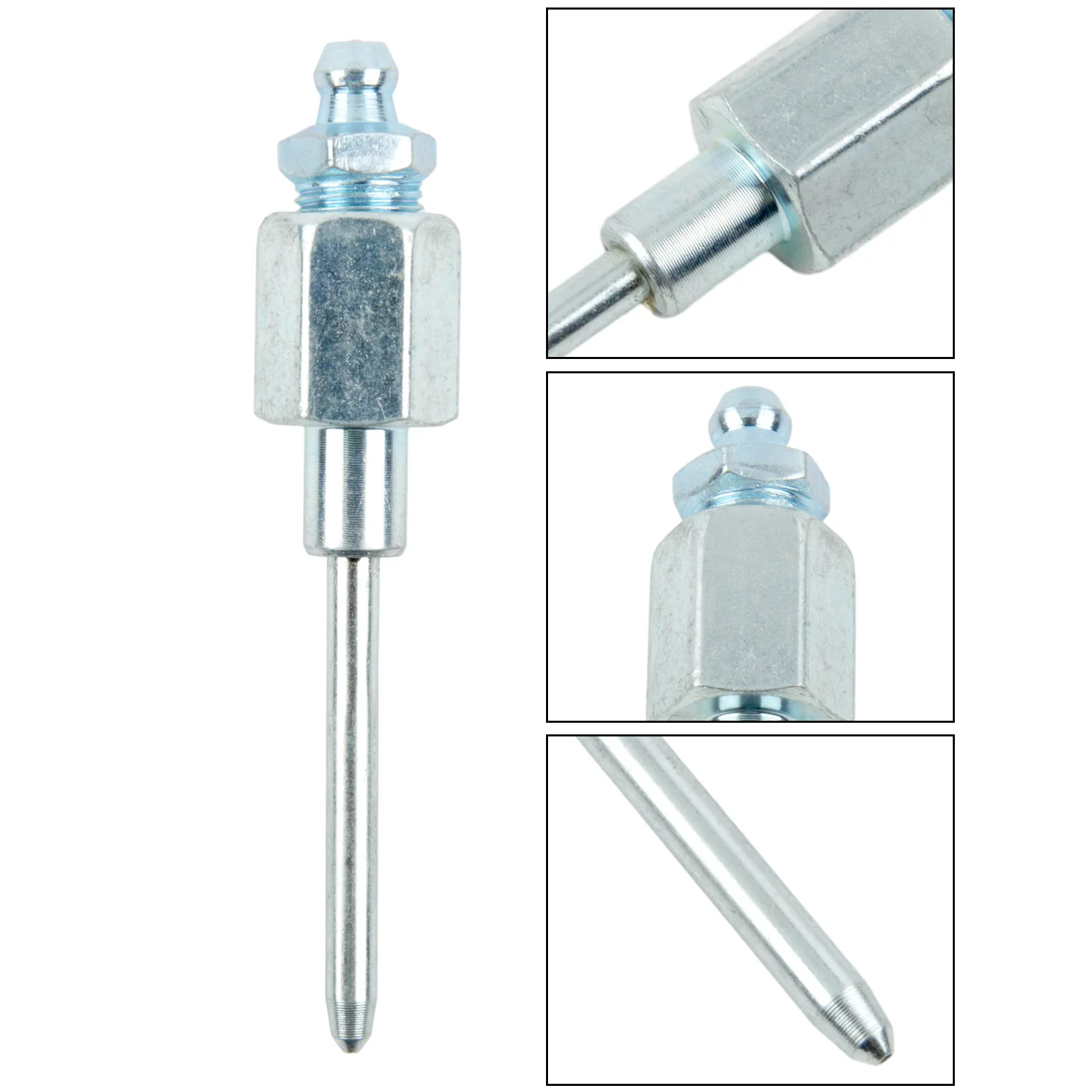 Accesorio de aguja de engrase de alta calidad, adaptador de aguja de engrase plateada, inyector de grasa de acero de alta velocidad, herramientas de aire