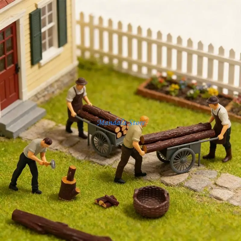 U2JC Figures Model 1:64 Scale Hand Painted Miniature Figure for Miniature Scene Dioramas Props,Layout Decors Set