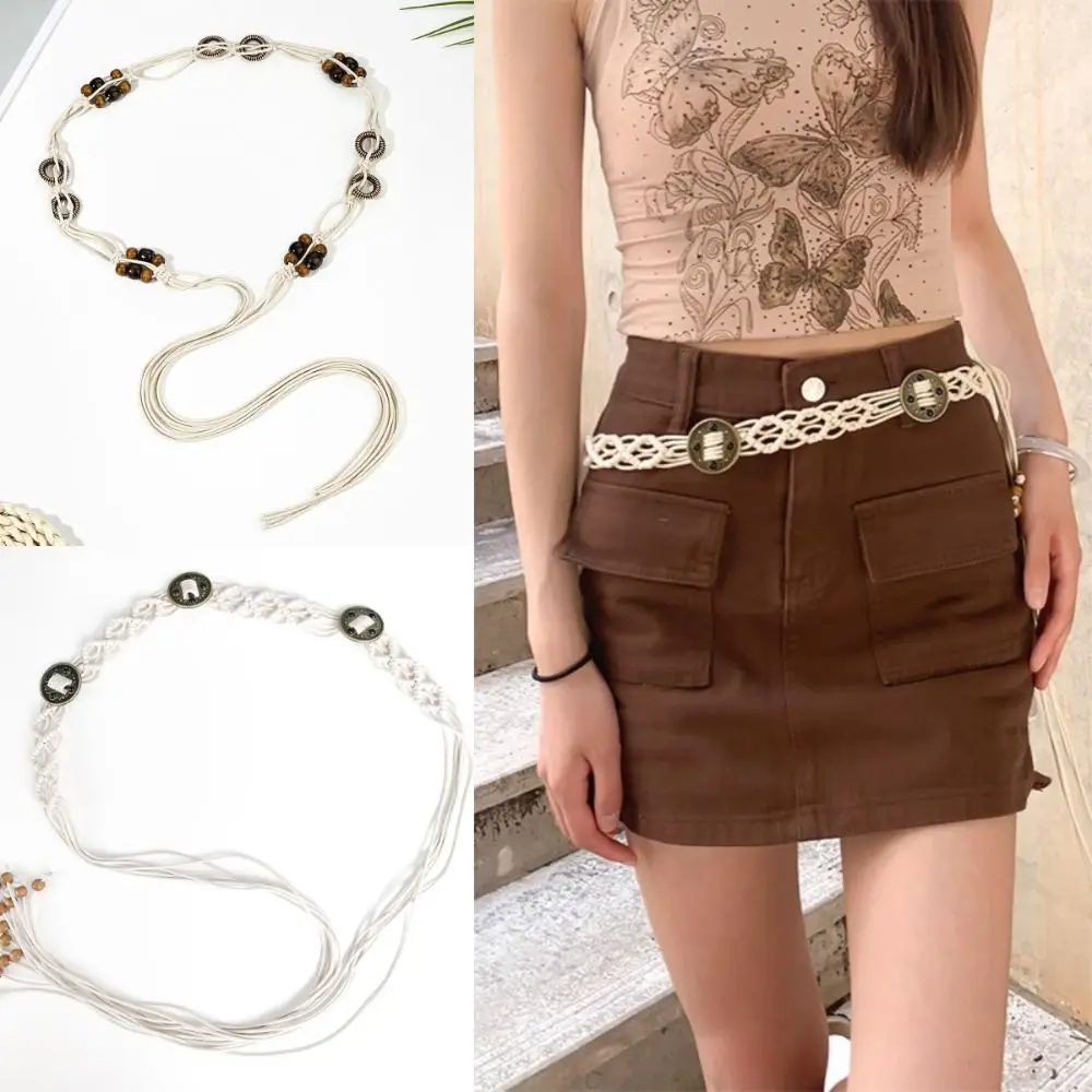 

Fashion Bohemian Style Ethnic Braided Belt Vintage Handmade Waist Chain Universal Woven Women's Waist Rope