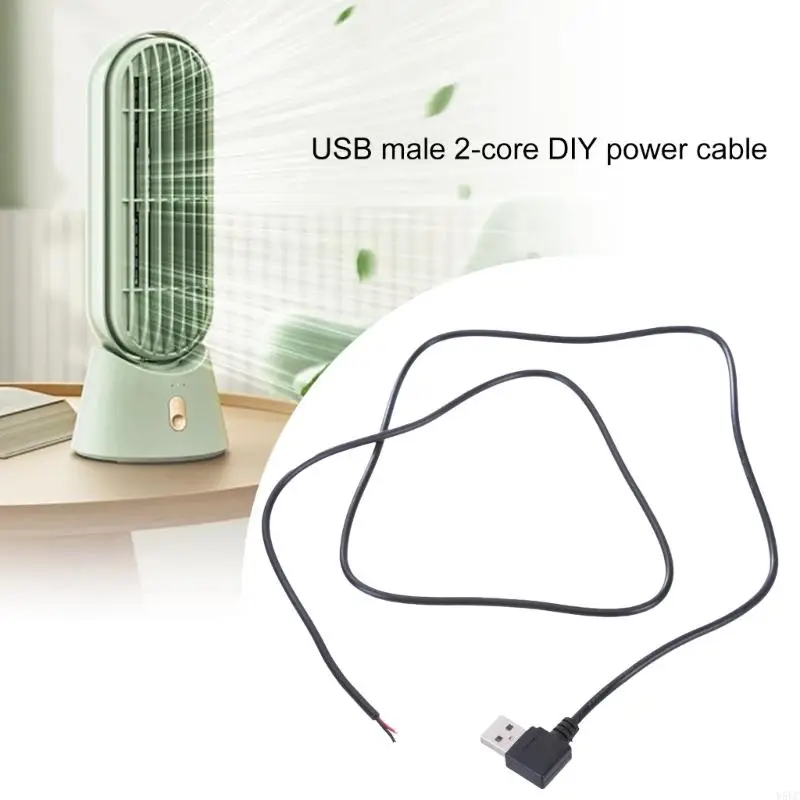 Y5LC 30cm/100cm/200cm Power Supply Cable 22AWG USB Male 2Pin Bare Wire 5V Charging Cord Extension Wire for LED Light Fan