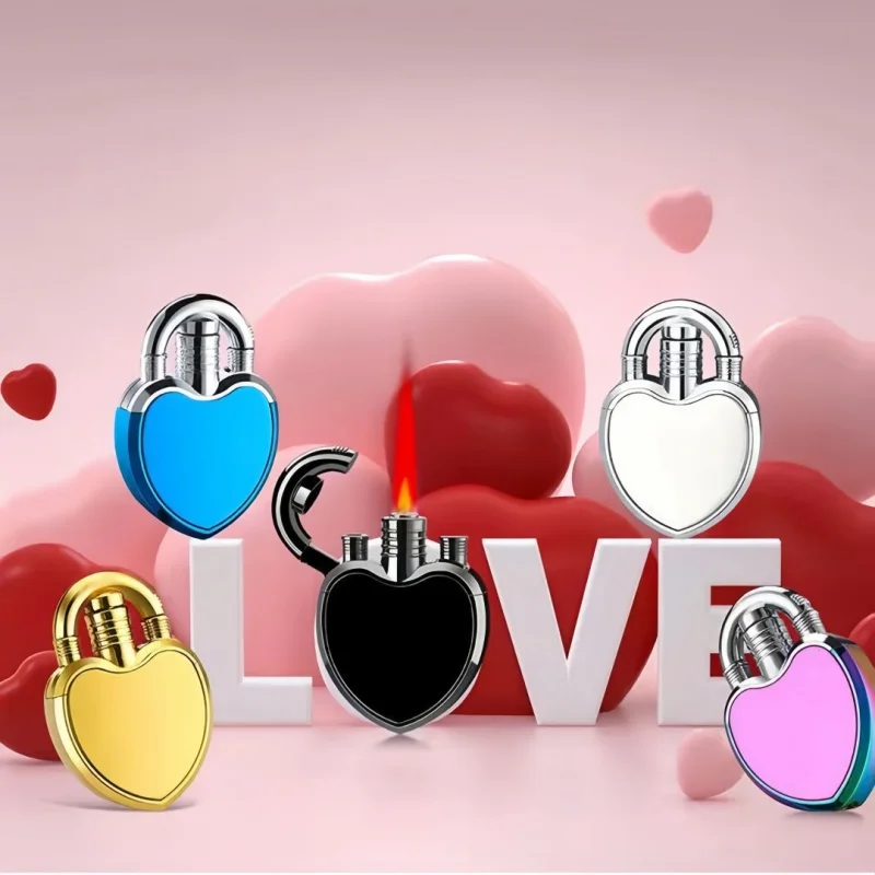 2026 New Creative Heart-Shaped Metal Butane Lighter Stylish Premium Lighter For Women Cool Memorial Gifts Smoking Accessories
