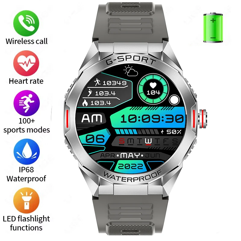 

Смарт-часы с Bluetooth-наручными часами для звонков, военные умные часы с искусственным интеллектом, голосовые умные часы, спортивные для Huawei Xiaomi, фитнес-мужской браслет