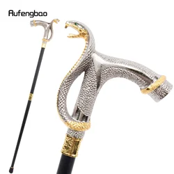 White Golden Cobra Head Fashion Walking Stick Decorative Walking Stick Cospaly Vintage Fashionable Walking Cane Crosier 93cm