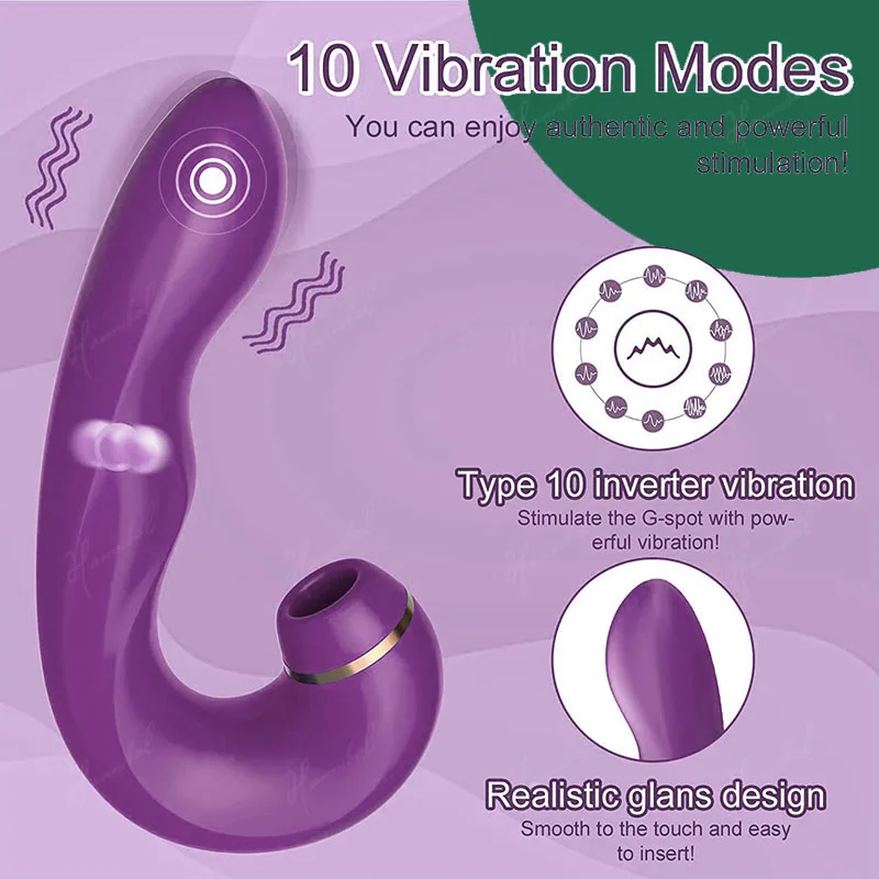 Hannibal Clitoral Licking G-Spot Vibrator 3 in 1 Clit Tongue Dildo Vaginal Vibrating Stimulator with 10 Modes Sex Toys for Women