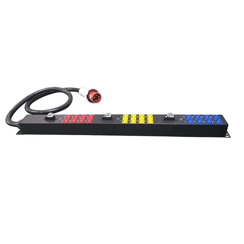 High Power Three Phase 45 kW PDU Receptacle Rack Mount Industrial Distribution Unit European Union Plug Standard Metal
