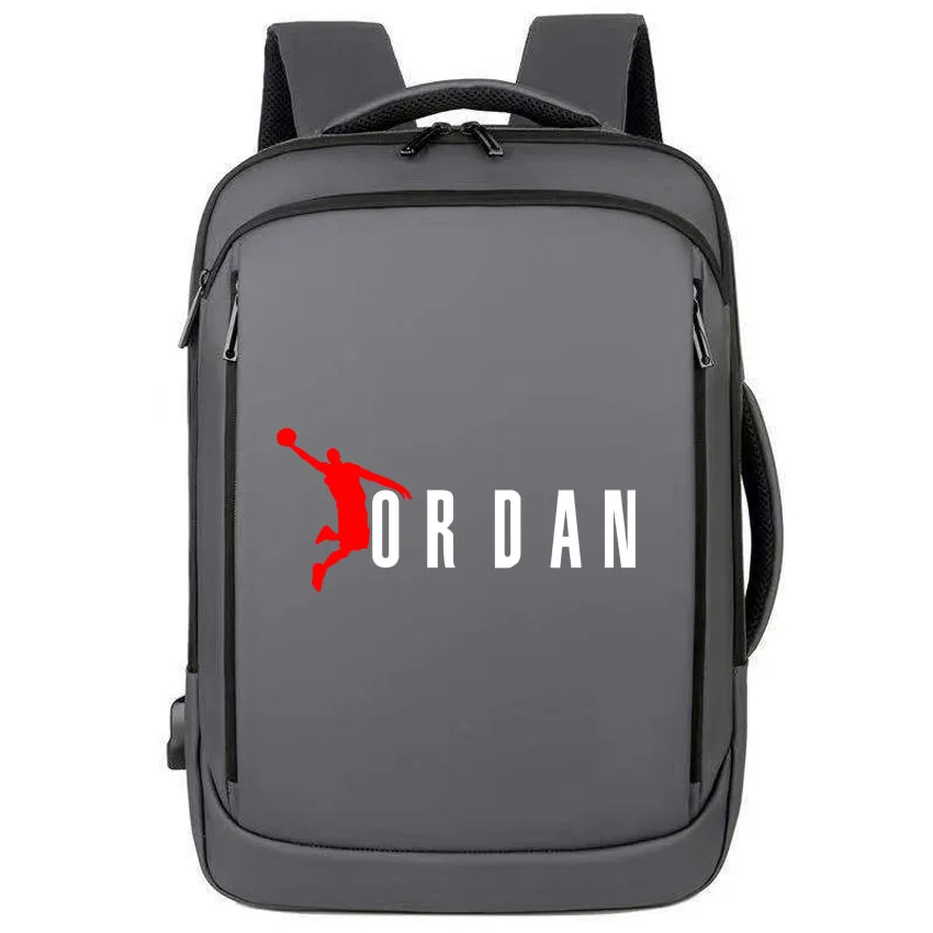 Street ORDAN Letter Pattern Printed Men Laptop Large Capacity Backpacks High School Bags Teen College Girl Boy Backpack USB