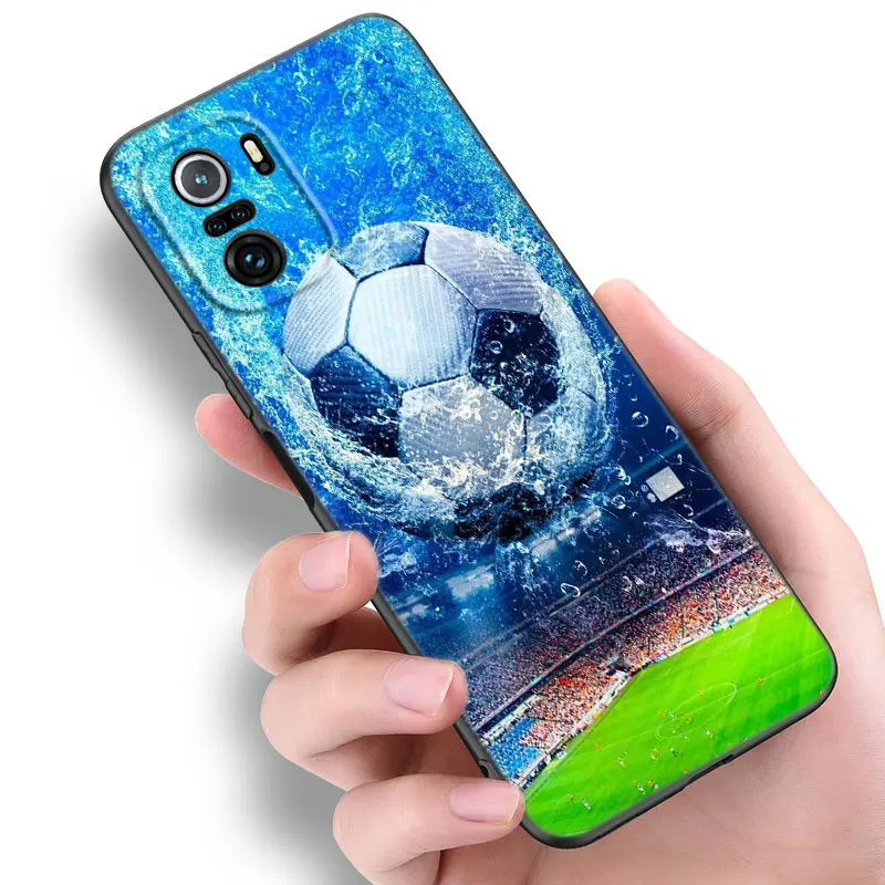 Fire Football Soccer Ball Phone Case For Xiaomi Mi 10T 11i 11T Note 10 11 Lite NE F1 POCO F3 M3 X3 GT NFC M4 X4 Pro 5G Cover