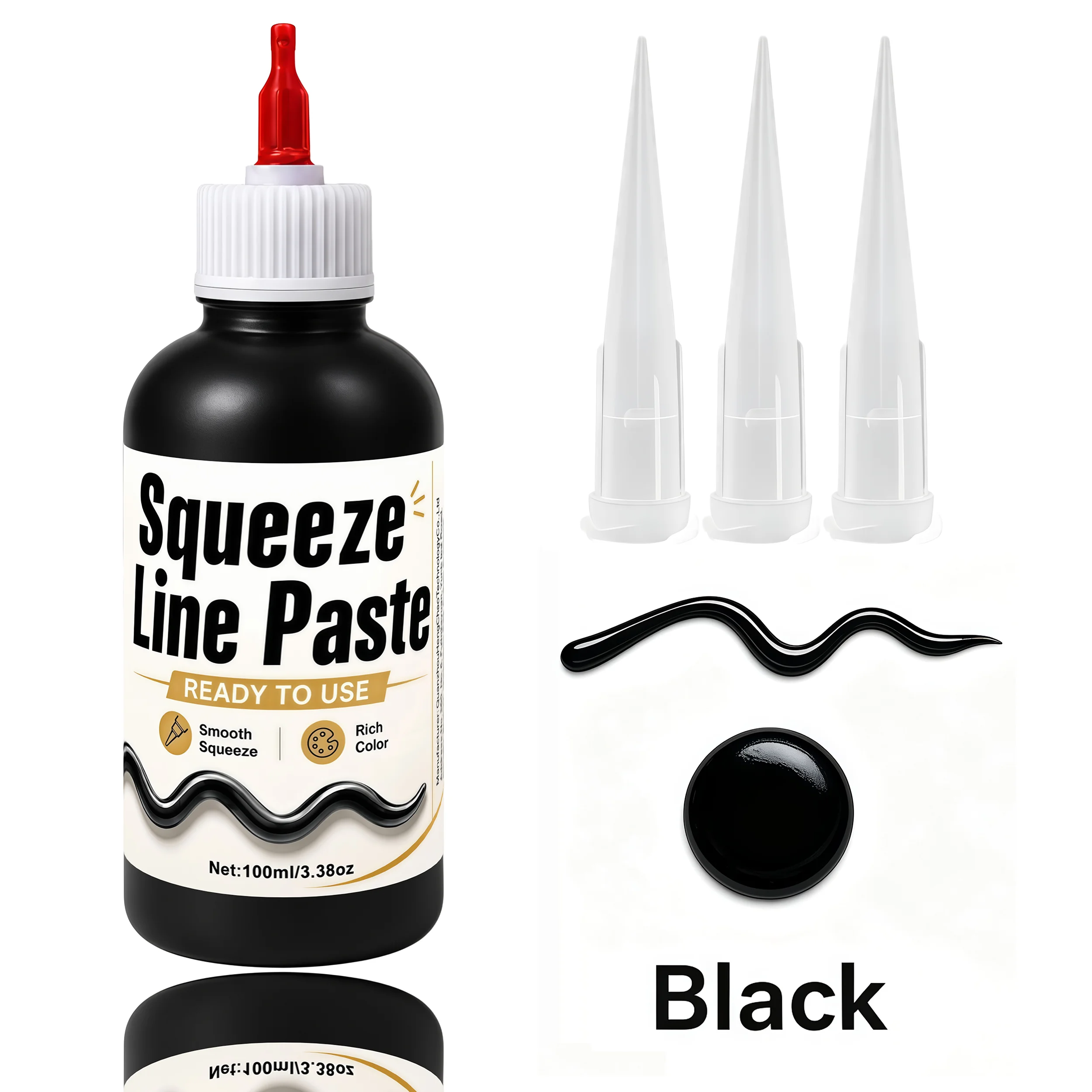 Artistic Texture Paste, Acrylic Squeeze Line Paste for 3D Effects. Ready-to-use with ultra-fine tip for precise DIY painting