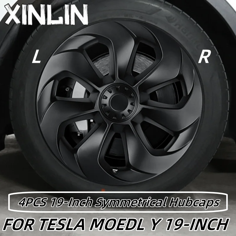 

4PCS HubCap 19 Inch Wheel Caps Automobile Performance Replacement Hub Cap Full Rim Cover Accessories For Tesla Model Y 2020-2024