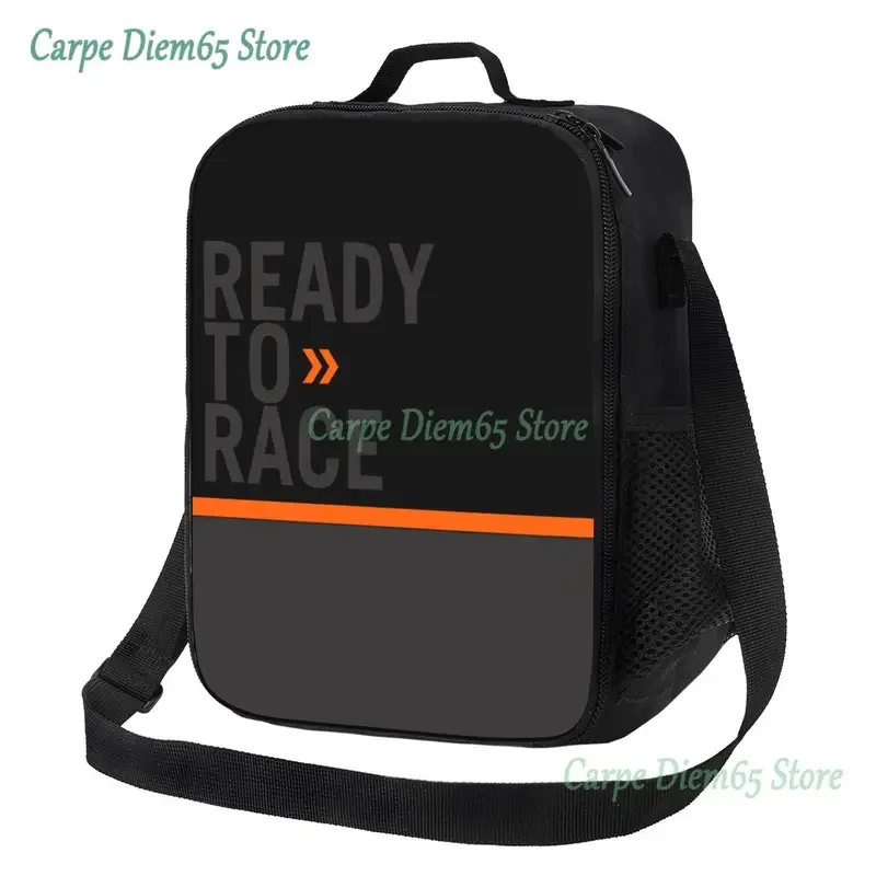 Ready To Race Logo Insulated Tote Bag for Racing Sport Motorcycle Rider Cooler Thermal Food Lunch Box Outdoor Camping Travel