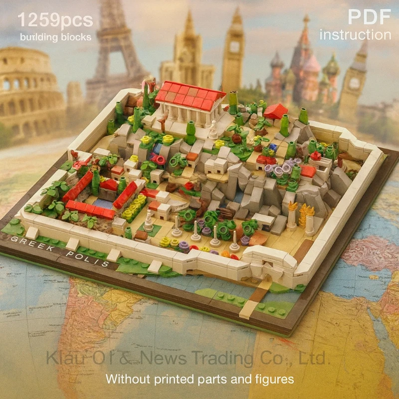 

Building Blocks Set Ancient Greek Polis DIY Assembly Bricks Architecture Model Educational Toys Gift Collection