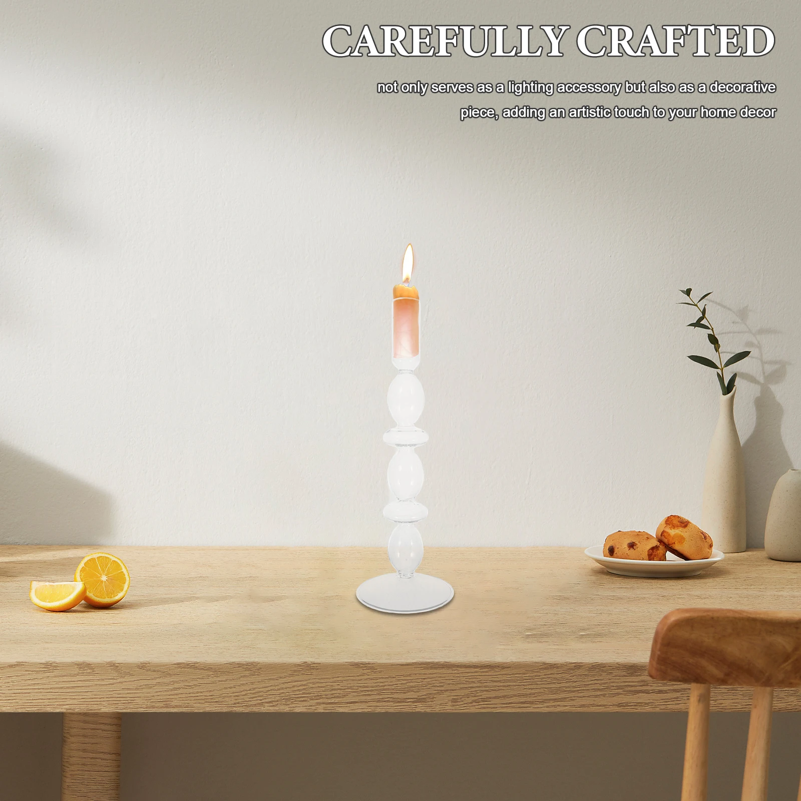 

Transparent Glass Holder Taper Candlestick Holder Romantic Wedding Centerpiece Home Decoration Party Table Accent