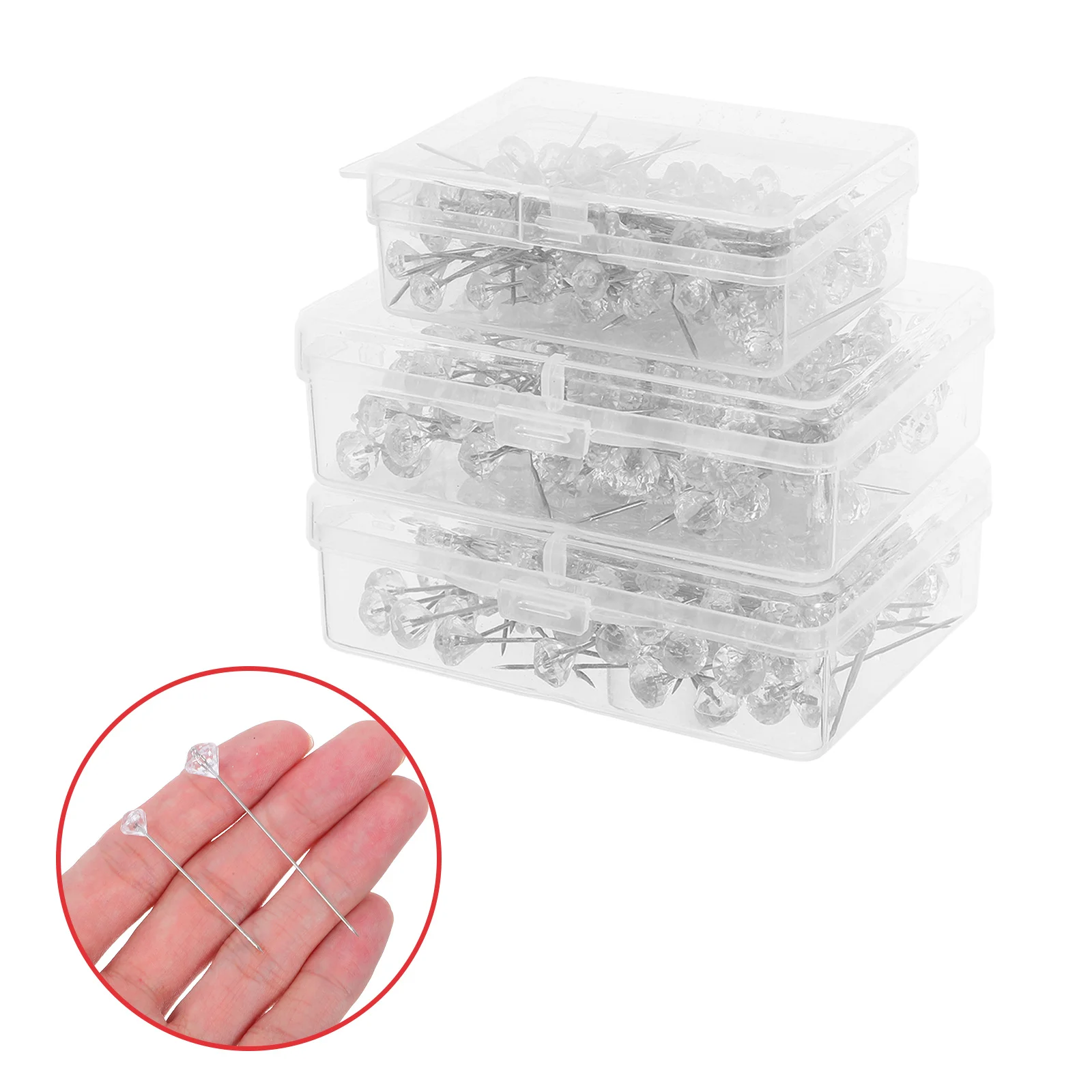 

300pcs Crystal Rhinestone Bouquet Pins Straight Flower Arranging Accessories For Wedding Diy Craft Decor Corsage Pin Kit Bridal
