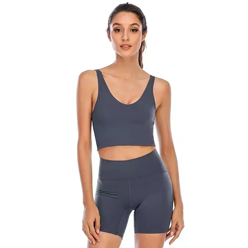

Lemon U-Back Workout Gym Yoga Bras Women Racerback Tank Sexy Sports Sleeveless Shirt Loose Athletic Tops