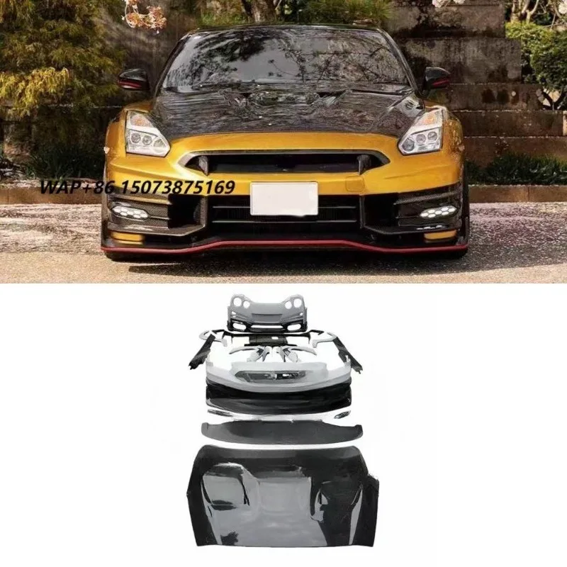 2024 Top Secret Style Body Kit for GTR R35 Car Front Rear Bumper Spoiler Engine Cover Side Skirts for GTR R35 Body Kit