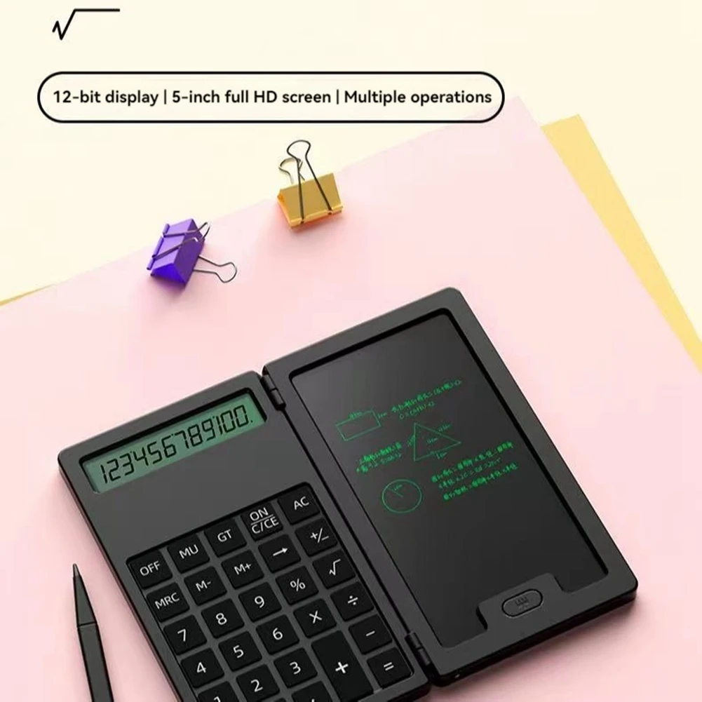 Calculator With Writing Board 12 Digits LCD Display Desktop Calculator Portable Calculator For Office School And Home