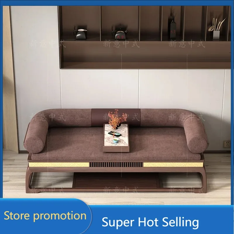 

a485 Chinese Arhat Bed Solid Wood Living Room Chinese Sofa Retro Bed Black Walnut Arhat Sofa Bed