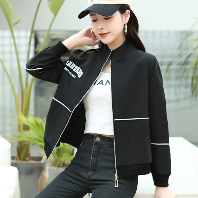 

New Spring Autumn Jackets Women Windbreaker Fashion Loose Tooling Short Coat Female Baseball Uniform Thin Jacket Lady Streetwear