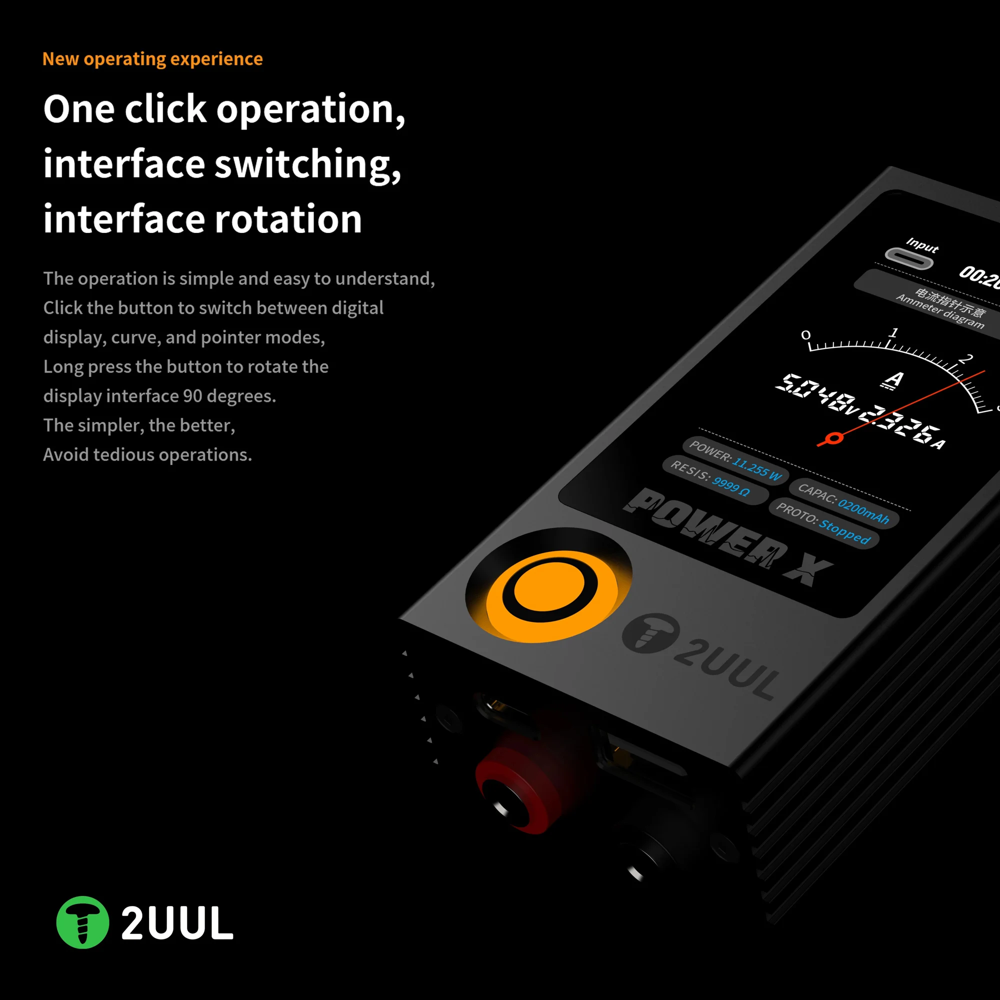 2UUL PW11 Power X Intelligent Digital Display Power Tester Used for motherboard maintenance current and voltage detection