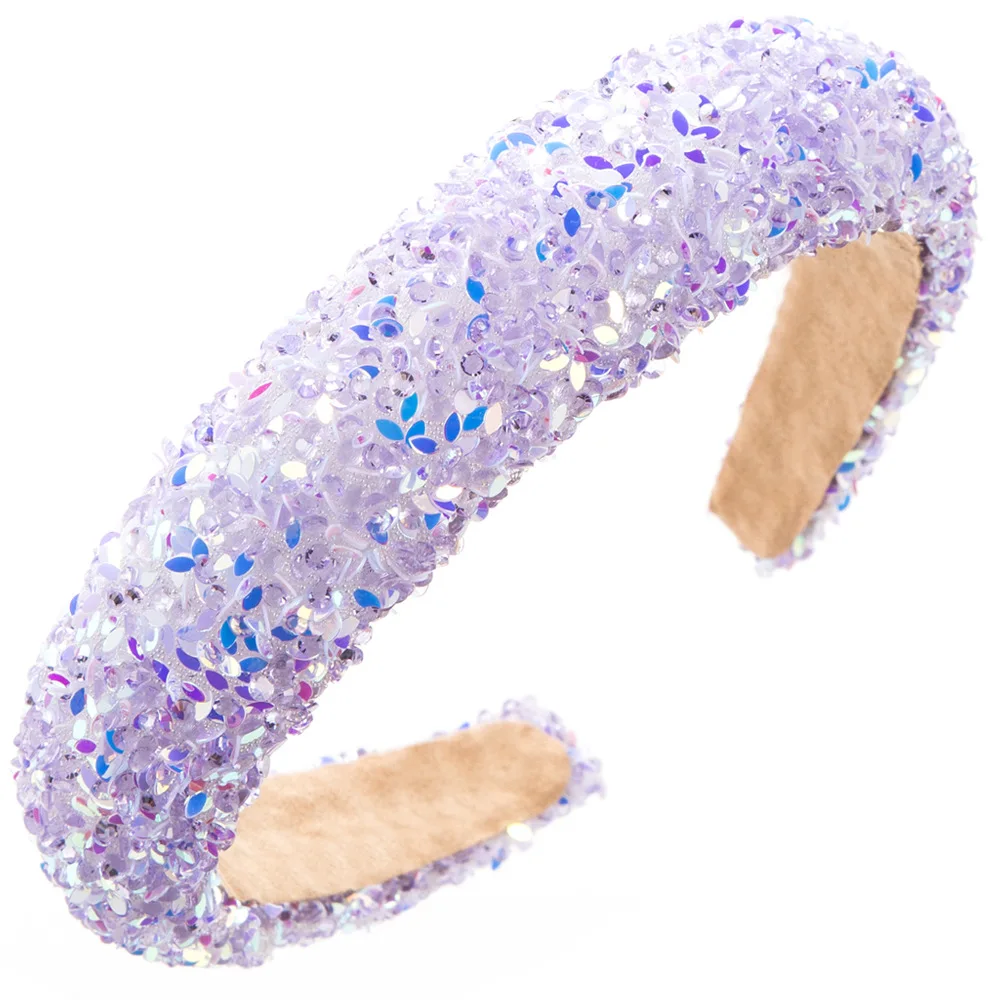 Women Girls Spring Colorful Sequin Sponge Padded Hairband Headband Adult Hair Accessories Hair Jewley