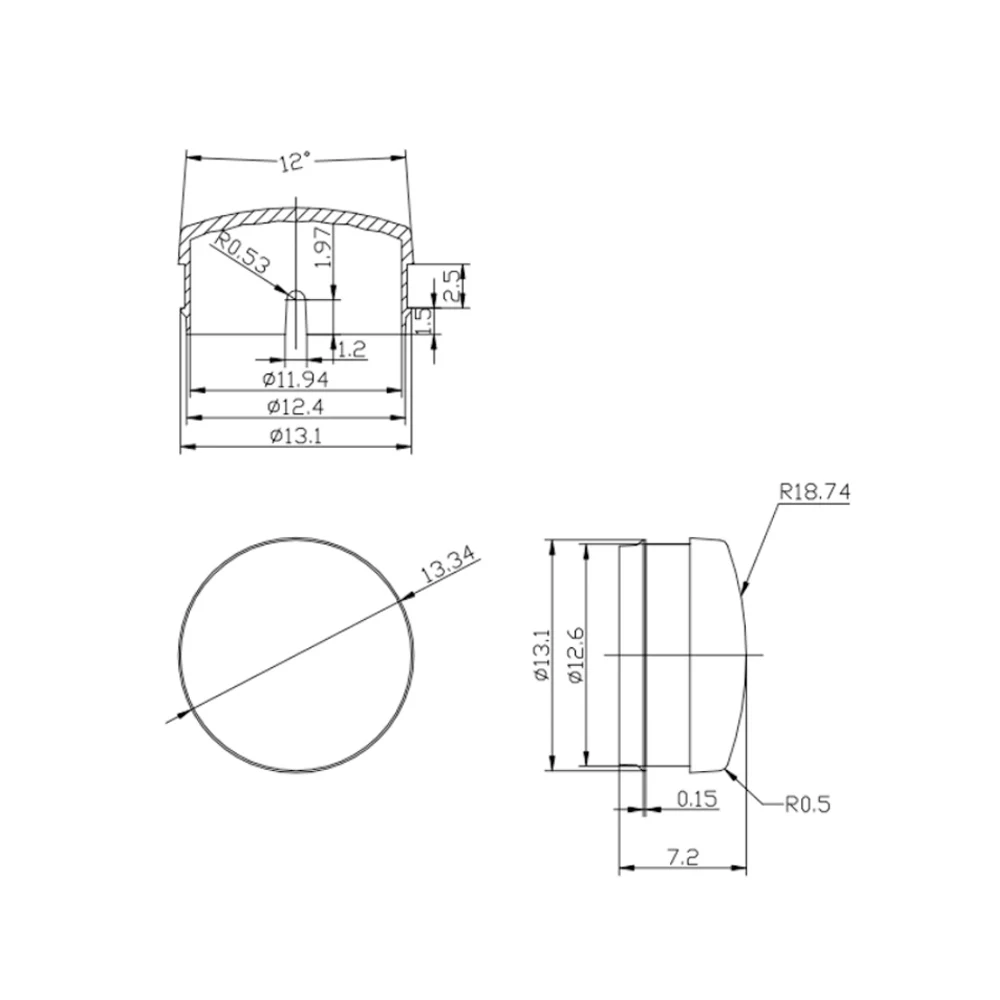 Fresnel lens Infrared induction 120 ° induction angle 2M distance PIR lens high sensitivity Infrared sensing of human body