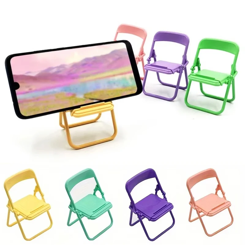 

Universal Lazy Phone Holder Cute Sweet Colored Chair Cell Phone Stand Desktop Foldable Portable Tablet Bracket For iPhone Huawei