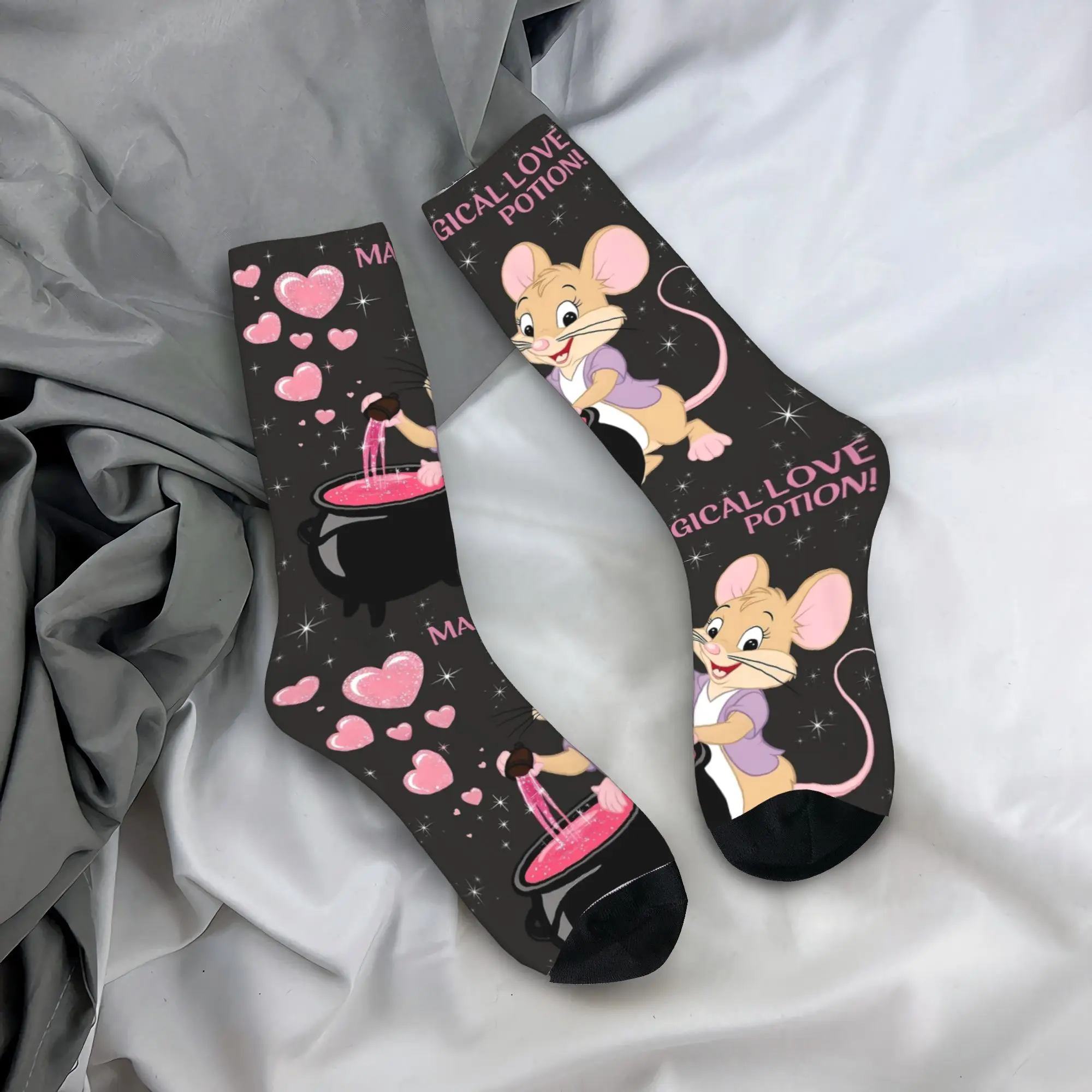 

Носки Diddl Love Magical Love Potion, модные чулки, осенние нескользящие женские и мужские носки, средние мягкие спортивные носки для бега с графикой