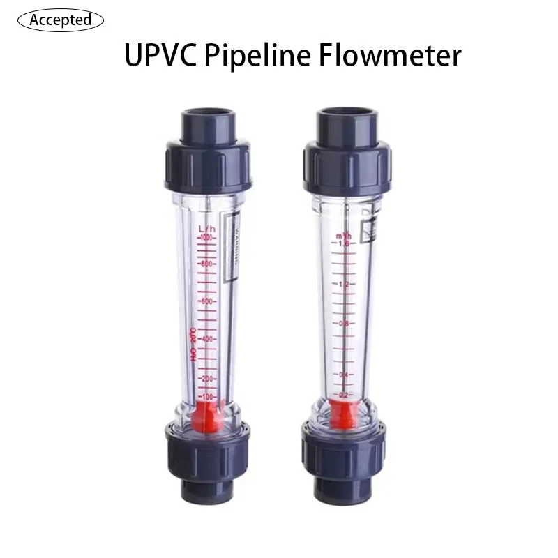 Medidor de Fluxo de Flutuador Líquido Plástico Medidor de Fluxo de Água Upvc Pipeline Rotâmetro 1pc