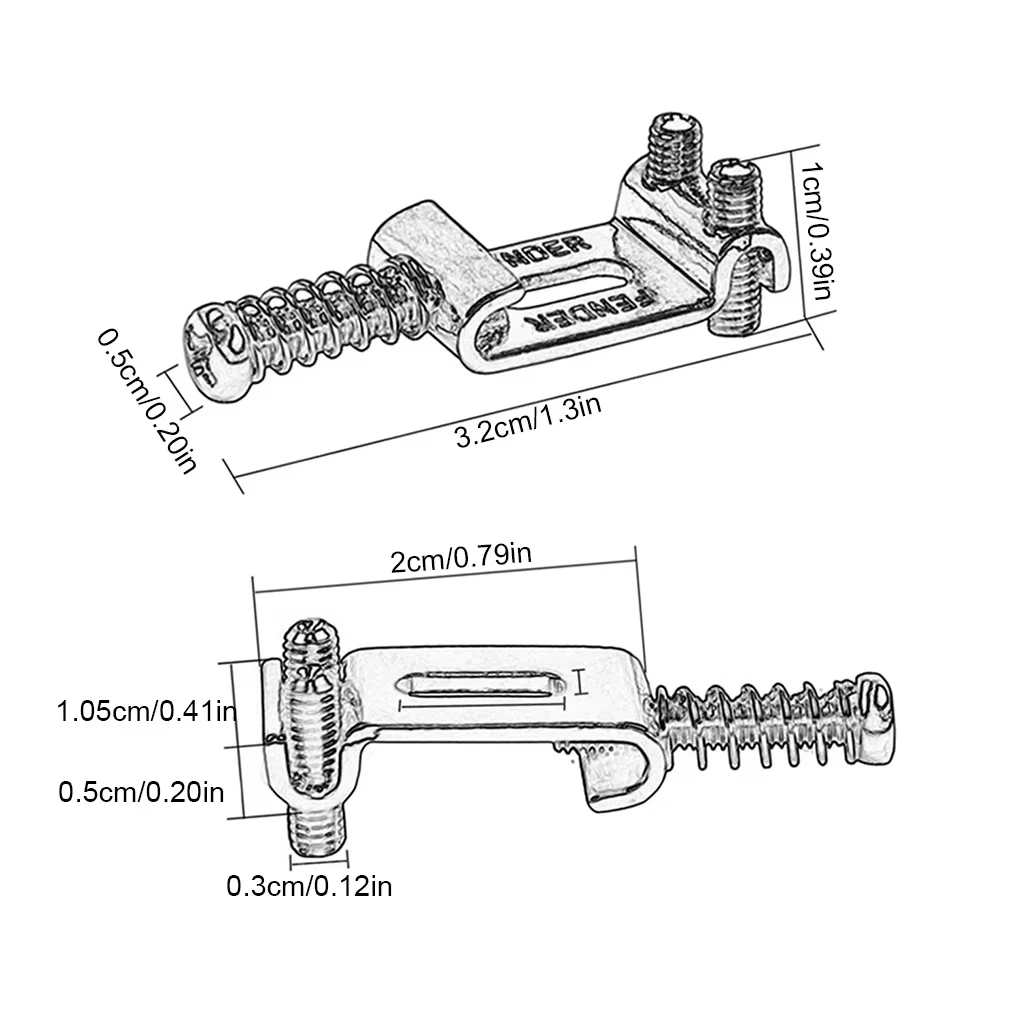 ​ ​ 6 Buah Sistem Sadel Jembatan Rol Gitar Elektrik dengan Kunci Pas-Pengganti Tremolo untuk Bagian Gitar Tipe Fender Strat/Tele ST ​ ​