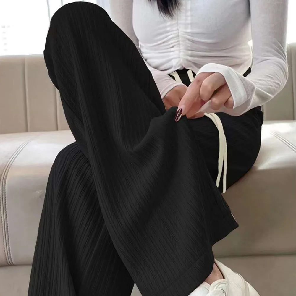 Brand New High Waisted Pants Casual Trousers Medium Stretch Polyester Fabric