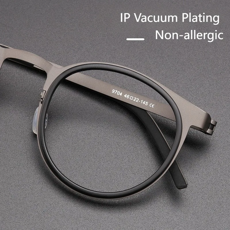 Denmark Brand Pure Titanium Round Screwless Eyewear Men Glasses Frame Vintage Circle Eyeglasses Can Customized Prescription Lens