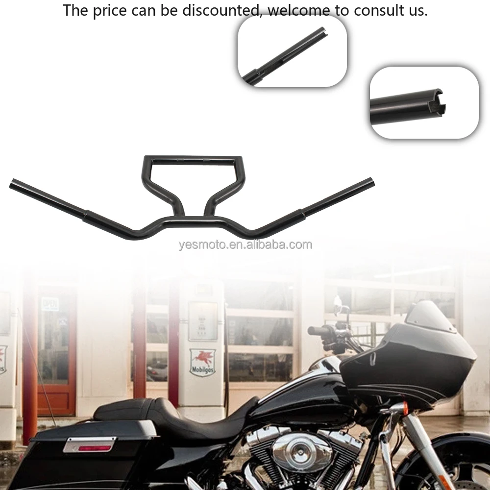 

Motorcycle 1" Black 13" T Bar Ape Hanger Handlebar For Touring Road Glide For Adjustable 6" Pull Back Position