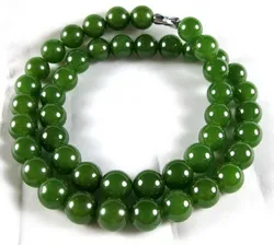 Wholesale 100% Natural Dark Green Jade 6mm-12mm Beads Necklace