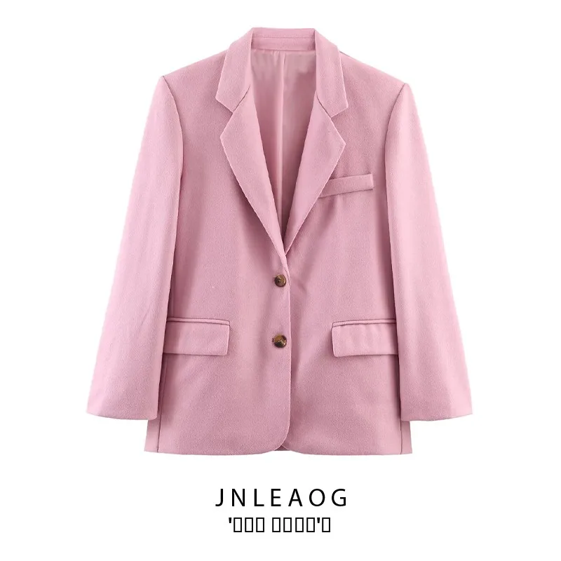 

JNLEAOG Autumn New Large Size Faionable Women's Suit Jaet Drapey Loose Polyester Busin Long Sve Zebra Pattern