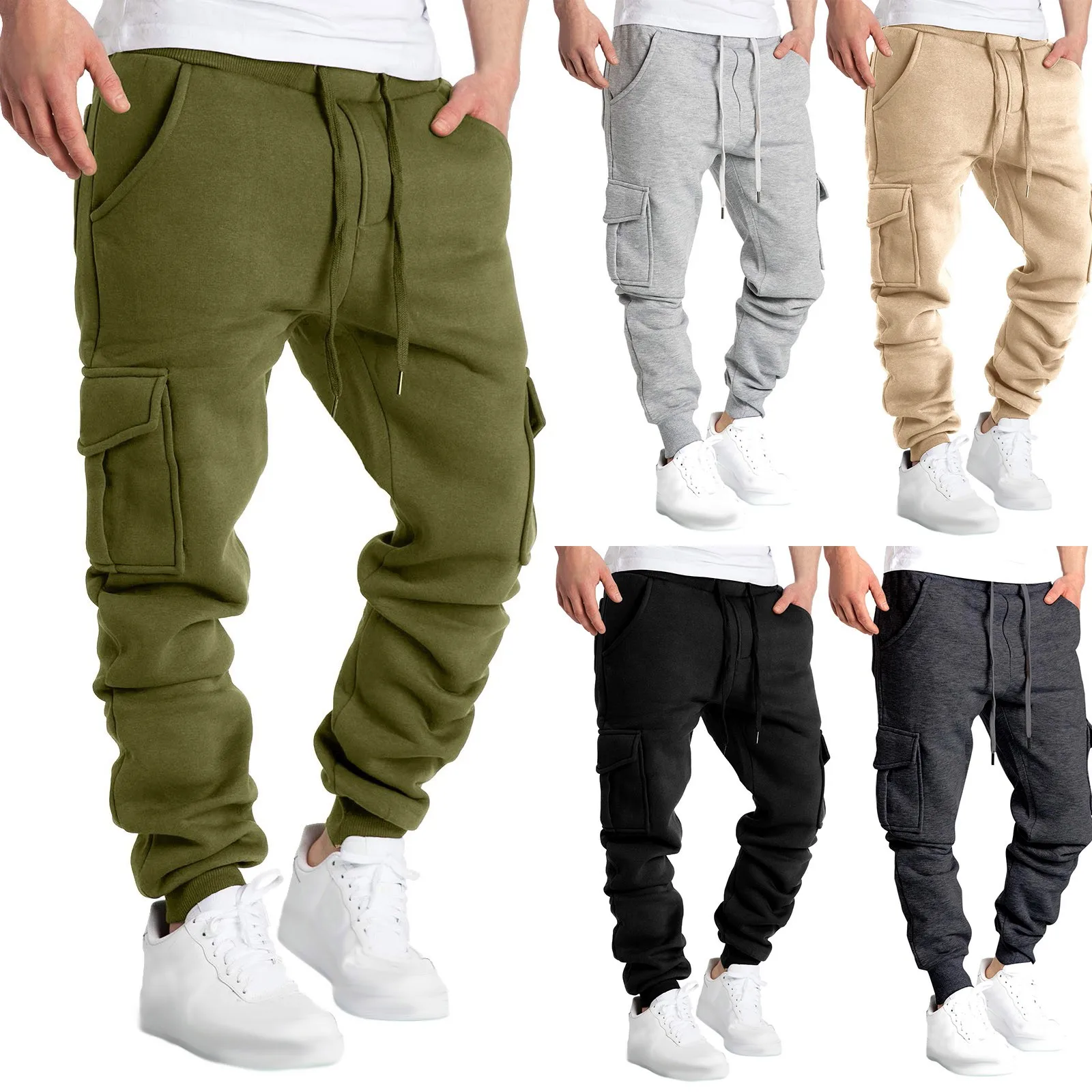 

Men Splicing Printed Overalls Casual Pocket Sport Work Casual Trouser Pants Trousers