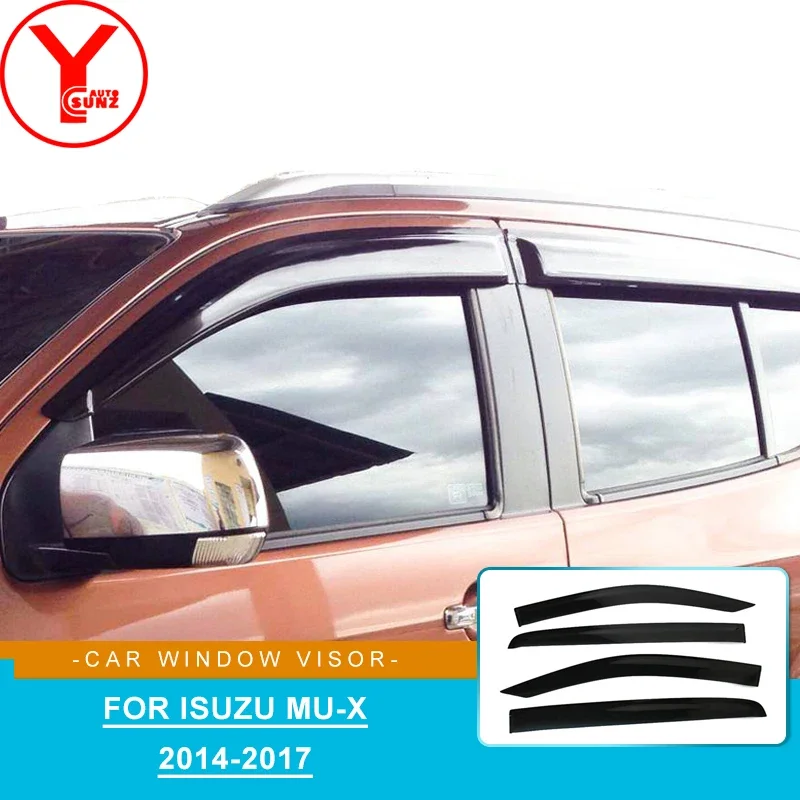 

Black Side Door Window Deflectors Wind Shields Rain Visor Car Styling Accessories For Isuzu Mux 2014 2015 2016 2017 2018 2019