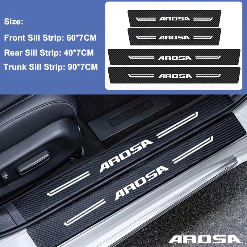 Car Door Threshold Anti Scratch Wear‑Resistant Stickers Rear Trunk Bumper Guard Decals For SEAT Arosa Car Interior Accessories