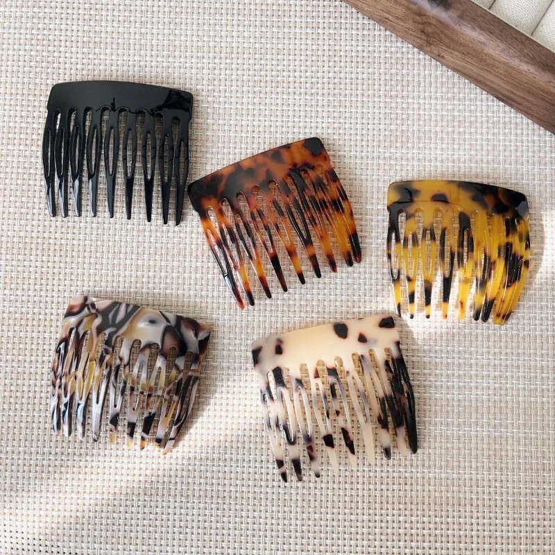 

Acetate Hair Comb Decorative Fashion Retro Leopard Print Hairpin Gentle on Hair for Women Flyaway Hair Control Styling Tool