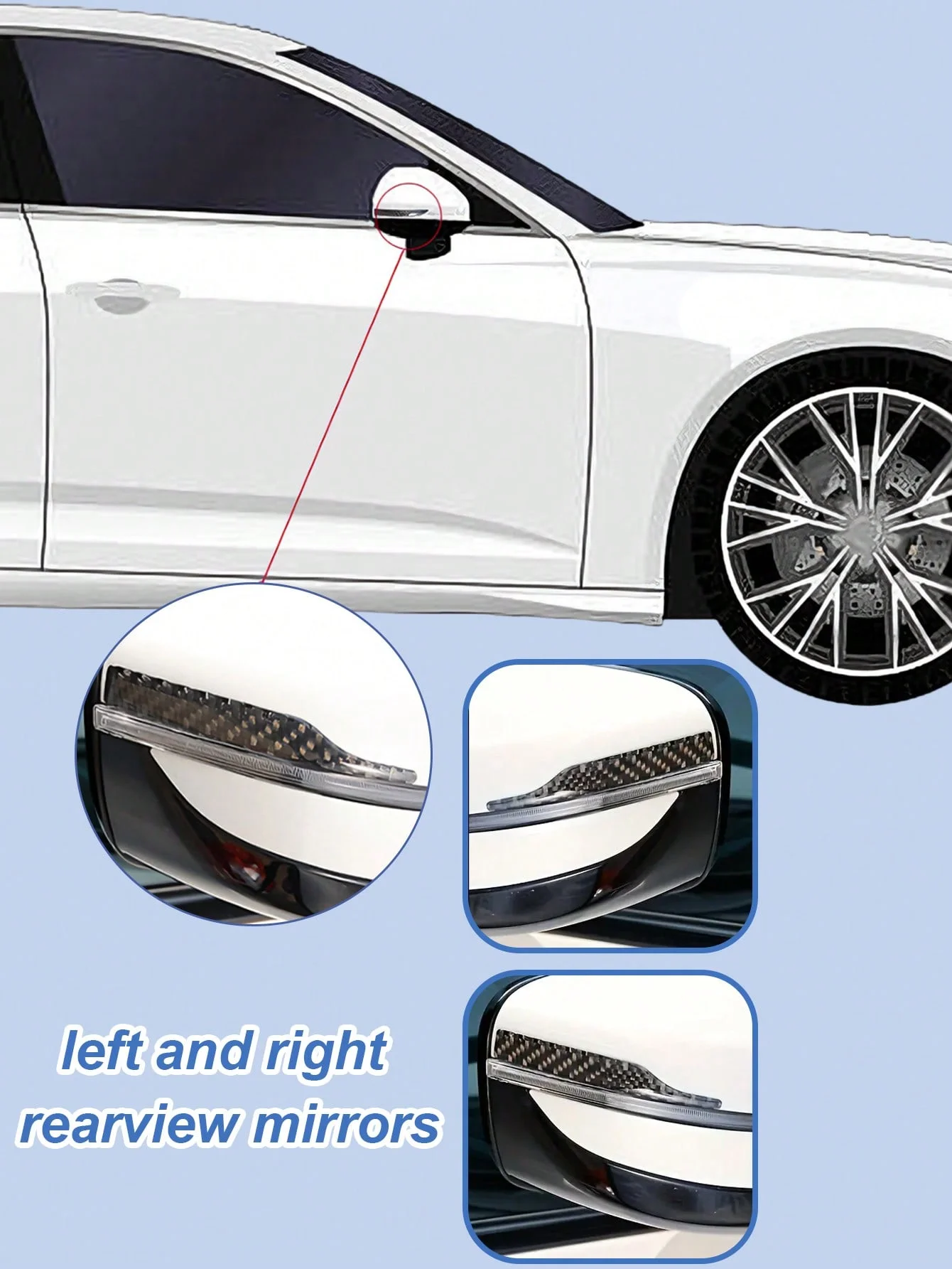 2Pcs Carbon Fiber Side Mirror Protector Decal, Genuine Carbon Fiber Woven Texture, Scratch/Impact-Resistant, Universal for Rearv