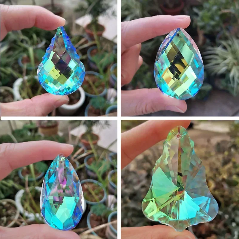 50mm AB Color Hanging Pendant Crystal Prism Suncatcher Chandelier Parts Rainbow Maker Window Home Wedding DIY Decor Ornaments