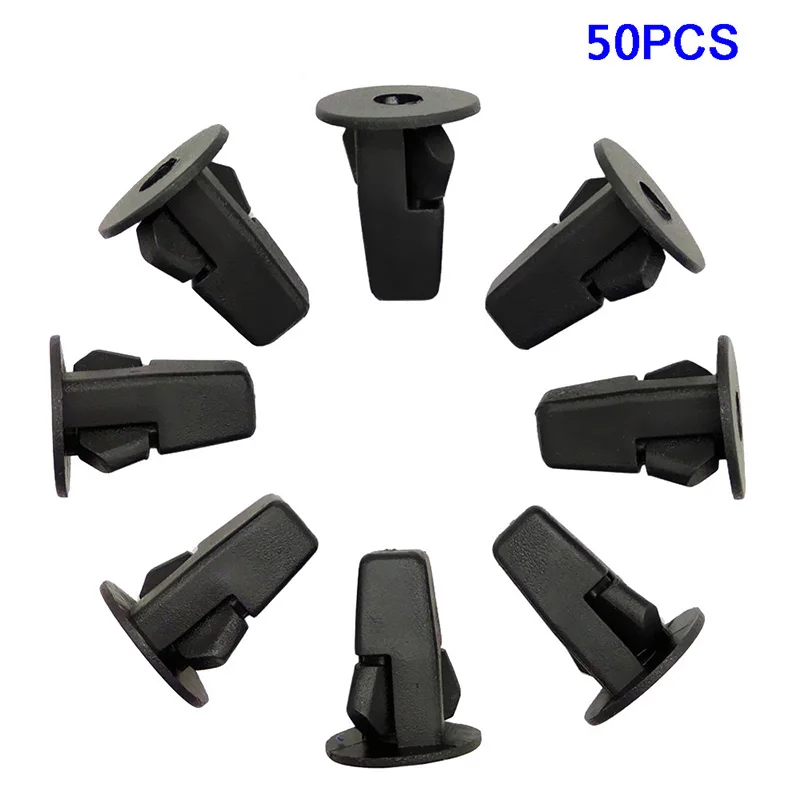 50pcs/Set Fastener Clips Plastic Black Car Fender Liner Screw Rivet Fastener Clip 8*8mm Holes Kits Fit For Toyota 90189-060130