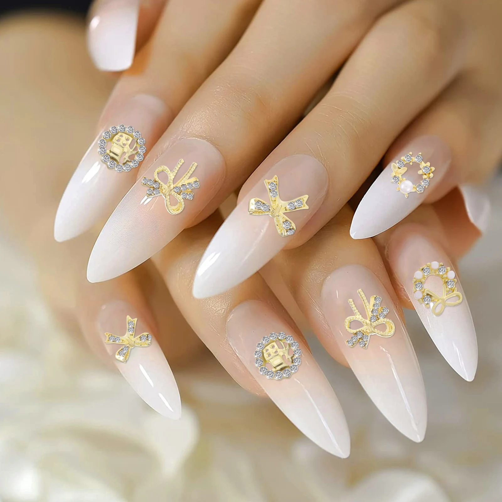 

30pcs Nail Decoration Set Premium Alloy Charm Flat Back Portable Design for DIY Nail Arts Crafts Jewelry Accessories