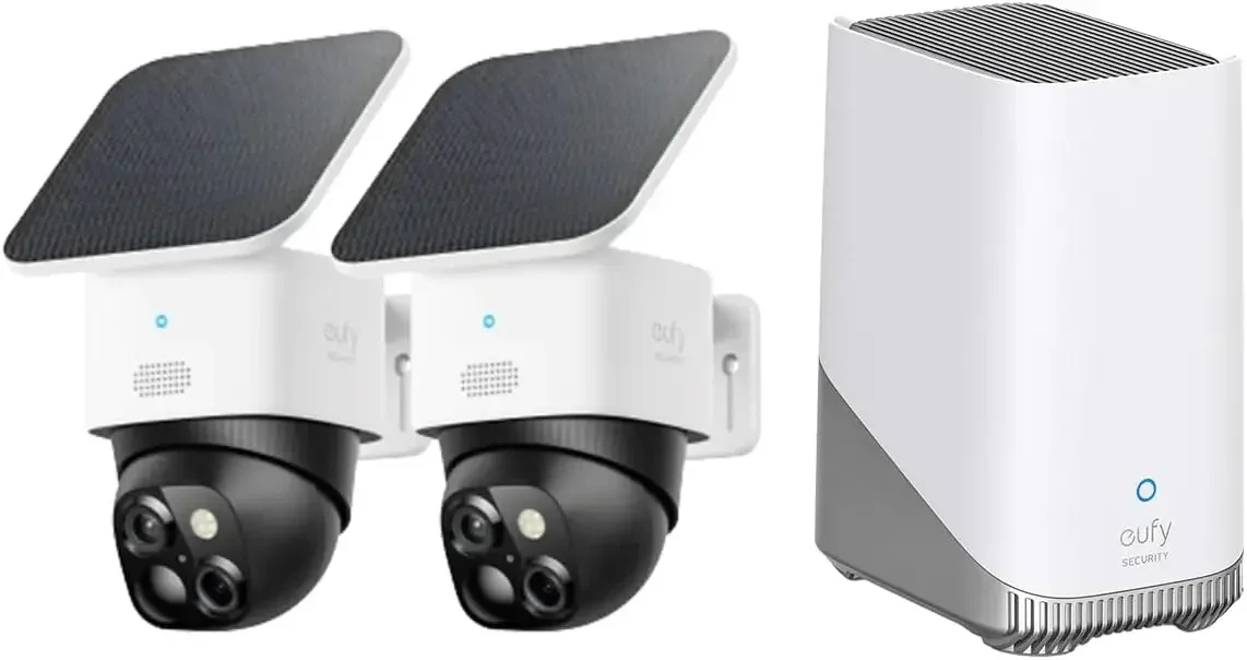 with HomeBase S380 (HomeBase 3), Solar Security Camera, SoloCam S340 2-Cam Pack