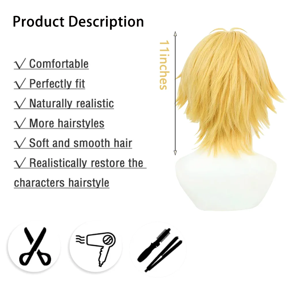 Anime Chainsaw Man Denji/Reze Cosplay Synthetic Short Hair Suitable Men and Women Daily Party Role-Playing Heat Resistant Wig