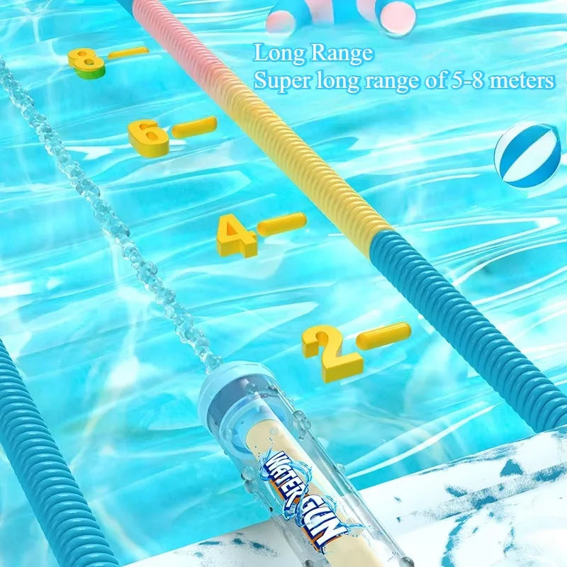 High-Capacity Pull-Pull Fireworks Water Gun Summer Beach Play Water Battle Spray Gun with Rotating Fireworks Feature for Kids ﻿