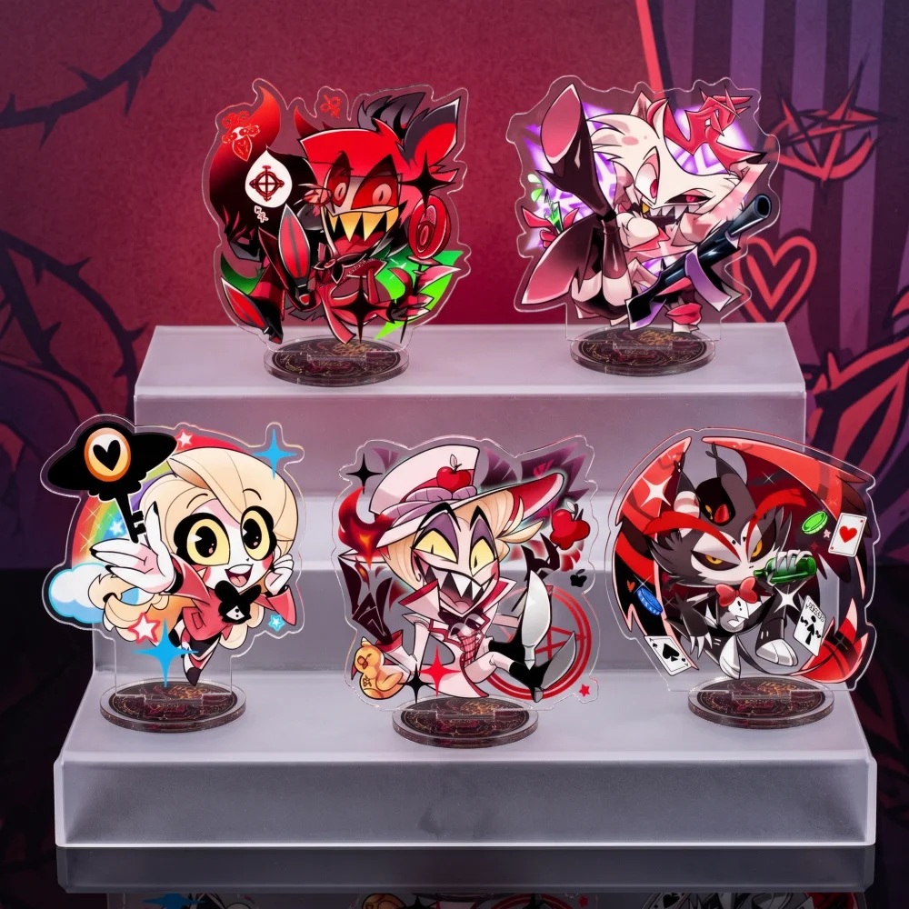 Hazbin Hotel Acrylic Standee Cute Anime Figure Alastor Charlie Desktop Decoration Cosplay Model Plate Gift Fan Merch Keychain
