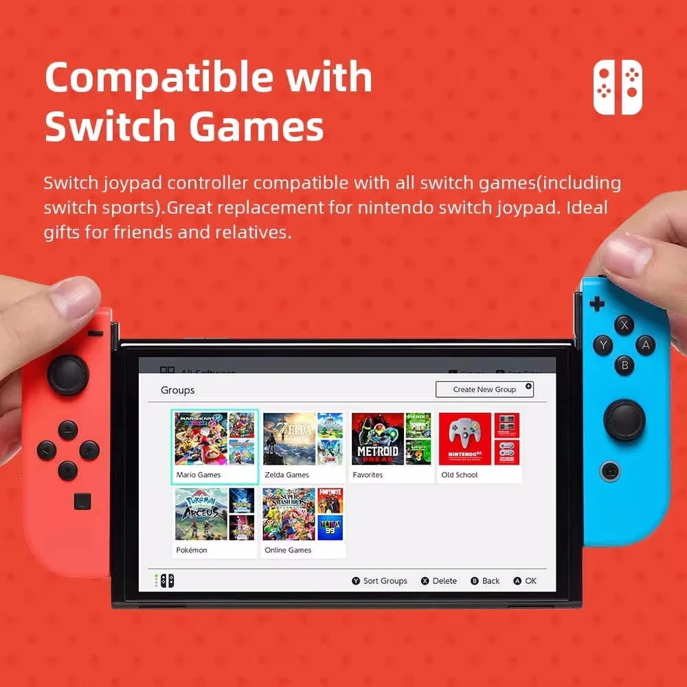 وحدة تحكم Joycon اللاسلكية للتحكم في التبديل مع عصا التحكم ذات الاهتزاز المزدوج ولوحة ألعاب لوحدات تحكم ألعاب الفيديو
