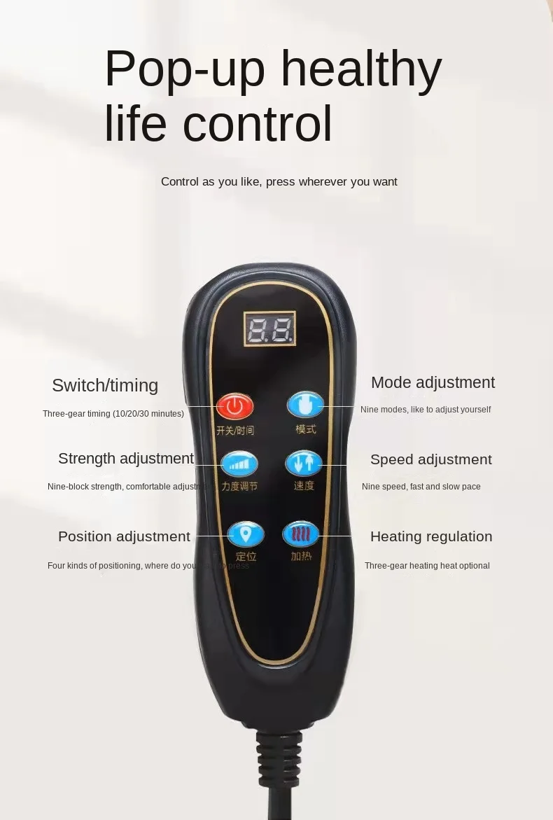 Cushion chair for neck and lumbar massage air-cushioned heated back kneading shiatsu car seat massage cushion