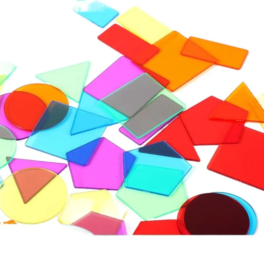 36pcs Learning Montessori Geometric Math Toys Matching Educational Kids Rainbow Puzzle Toys DIY Plastic